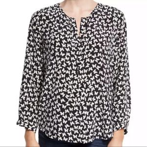 JOIE purine butterfly print silk top